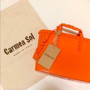 Carmen Sol Italian Jelly Tote Bag in Orange